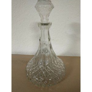 Gorgeous Clear Glass Ships Decanter With Matching Ground Glass Stopper